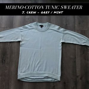 J. Crew | Merino-cotton tunic sweater | MINT